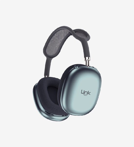 LinkTech LPH-HP10 Kulak Üstü Mavi Bluetooth 5.4 Kulaklık - 800mAh Pil, USB-C, MicroSD, AUX, Mikrofonlu, Sesli Asistan
