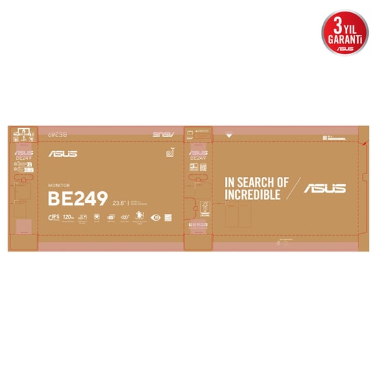Asus BE249CGN 23.8" 120Hz IPS Docking Monitör - FHD, 5ms, 250 Nit, USB-C, RJ45, HDMI, DP, Yükseklik Ayarlı, VESA
