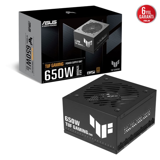 Asus TUF Gaming 650B 650W 80 Plus Bronze EVO Güç Kaynağı - ATX 3.1, Full Modüler, Çift Bilyalı Fan, 6 Yıl Garanti