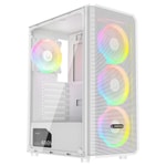 Rampage Helios Mesh 650W Beyaz 80+ Rainbow ATX Mid-Tower Gaming Kasa - 4x12cm Fan, 240mm Sıvı Soğutma Desteği