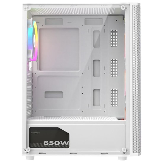 Rampage Helios Mesh 650W Beyaz 80+ Rainbow ATX Mid-Tower Gaming Kasa - 4x12cm Fan, 240mm Sıvı Soğutma Desteği
