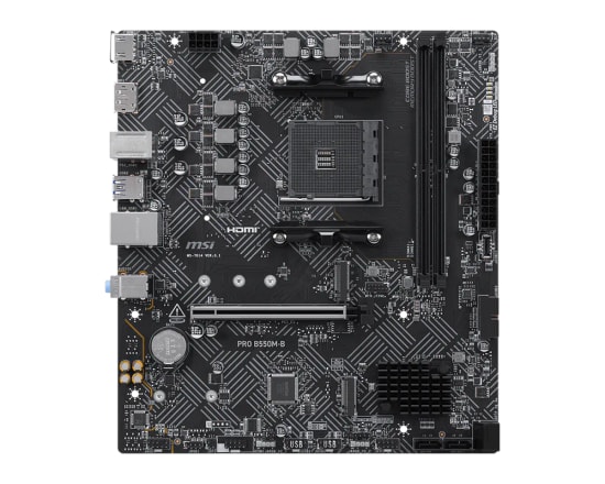 MSI PRO B550M-B Anakart - AMD AM4, DDR4 4600MHz (OC), M.2 NVMe, HDMI, DP, USB 5Gbps, mATX, PCIe 4.0 Destekli