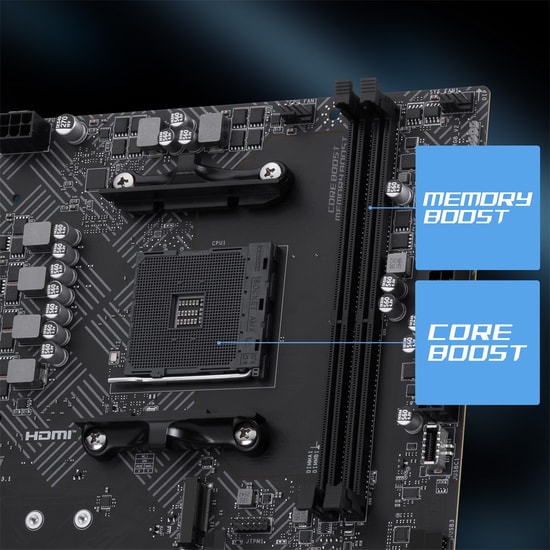 MSI PRO B550M-B Anakart - AMD AM4, DDR4 4600MHz (OC), M.2 NVMe, HDMI, DP, USB 5Gbps, mATX, PCIe 4.0 Destekli