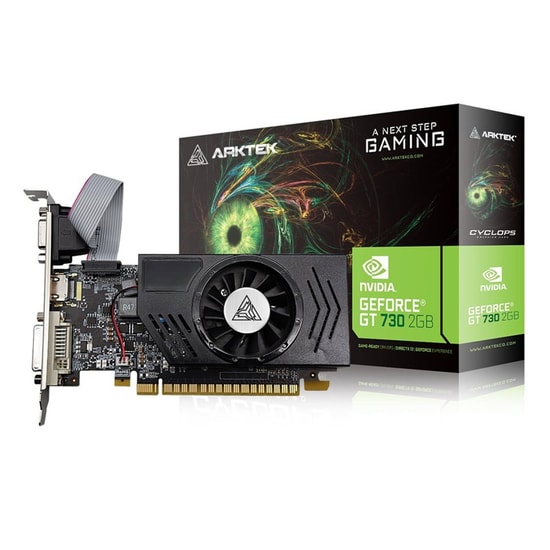 Arktek GeForce GT730 2GB DDR3 Ekran Kartı (AKN730D3S2GL1) - 128 Bit, Low Profile, DVI, HDMI, VGA, 700MHz, 2 GB Bellek