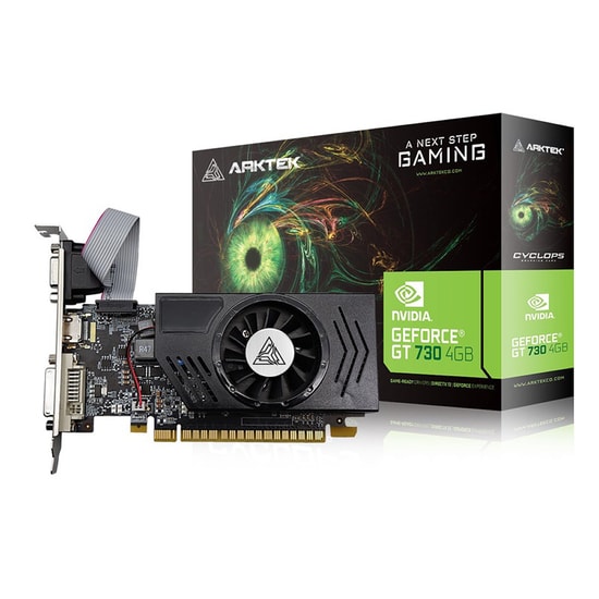 Arktek GeForce GT730 4GB DDR3 Ekran Kartı (AKN730D3S4GL1) - 128 Bit, Low Profile, DVI, HDMI, VGA, 4 GB Bellek