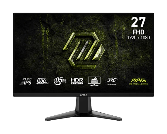 MSI MAG 275F E20 27" 200Hz 0.5ms Rapid IPS Gaming Monitör - 1920x1080 FHD, Adaptive-Sync, HDMI, DisplayPort, Flat