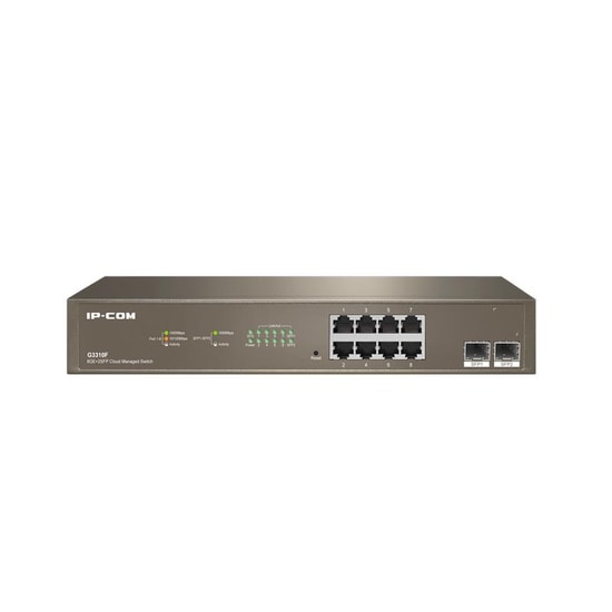 IP-com G3310F 8 Port Gigabit Switch - 2x1G SFP Uplink, Cloud Yönetilebilir, Rackmount L2 Anahtar Cihazı