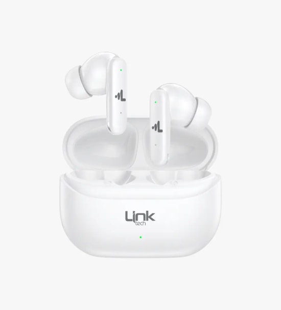 Linktech S160 ANC + ENC Bluetooth V6.0 Beyaz Kablosuz TWS Kulaklık - 4x ENC mikrofon, 10mm Dinamik Sürücü, Type C Şarj