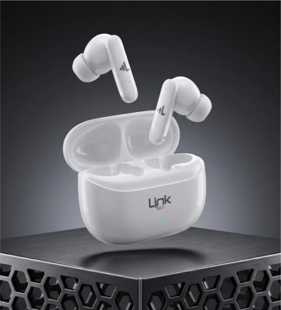 Linktech S160 ANC + ENC Bluetooth V6.0 Beyaz Kablosuz TWS Kulaklık - 4x ENC mikrofon, 10mm Dinamik Sürücü, Type C Şarj