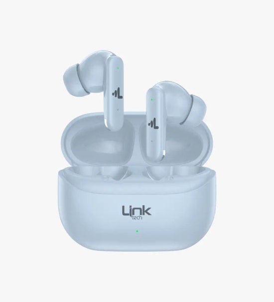 Linktech S160 ANC + ENC Bluetooth V6.0 Mavi Kablosuz TWS Kulaklık - 4x ENC mikrofon, 10mm Dinamik Sürücü, Type C Şarj
