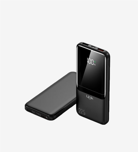 Linktech EF94 Strong 22.5W Siyah 9000mAh Powerbank - Type C, Micro USB, USB A, Akım Koruma, 2.1A Hızlı Şarj