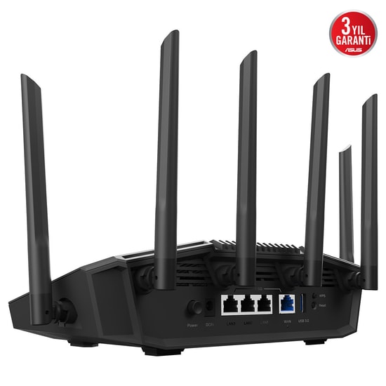 Asus RT-BE90U BE9400 Tri-Band WiFi 7 AiMesh Router - 9400 Mbps, 2.5G/10G Port, Güvenlik ve Ebeveyn Kontrolü
