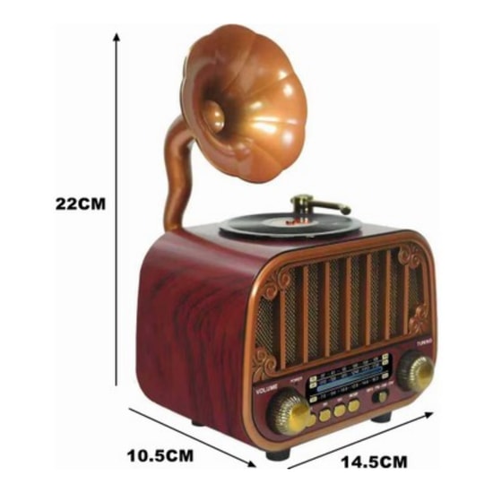 Meier MD-1318BT Kahverengi Nostalji Radyo Kablosuz Hoparlör NT-118010 - BT, Stereo Ses, Nostaljik Görünüm, Ahşap