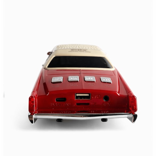 Nettech Wster WS-1966 Kırmızı Car Speaker NT-118005 - Kablosuz Bluetooth Hoparlör, Stereo Ses, Type-C, Led Işıklı