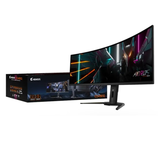 Gigabyte Aorus CO49DQ 49" 0.03ms 144Hz OLED DQHD Curved Oyuncu Monitörü - 5120x1440, HDR400, Type-C, HDMI 2.1