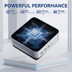 LEADERHUB LP5C Mini PC: i5-12450H, 16GB DDR4, 512GB NVMe SSD, Windows 11 Pro, UHD Grafik, Gümüş Kasa, Kompakt