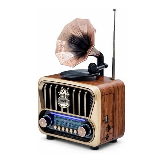 Nettech NNS NS-7251BT Kahverengi Nostalji Radyo ve Bluetooth Hoparlör (NT-118011) - FM, Stereo Ses, Ahşap Kasa