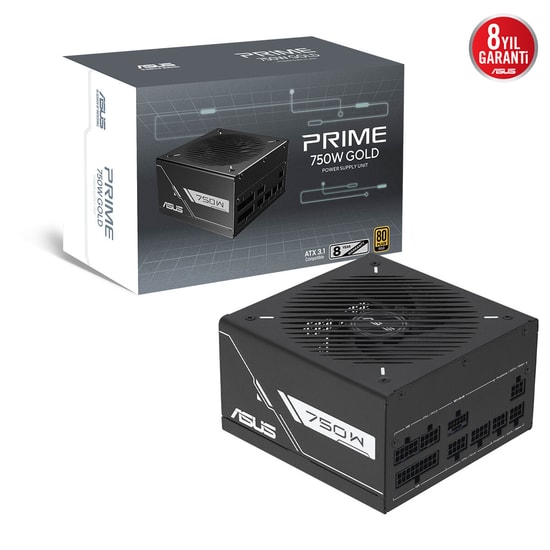 Asus Prime 750G 750W 80+ Gold Tam Modüler Siyah Güç Kaynağı - PCIe 5.1, ATX 3.1 Uyumlu, 135mm Fan, 8 Yıl Garanti