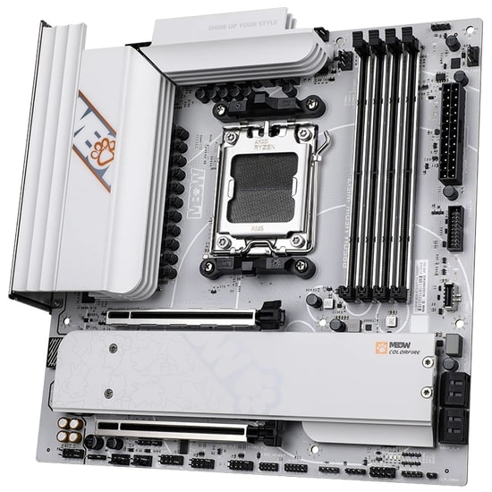 Colorful COLORFIRE B850M-MEOW WIFI7 V14 DDR5 AM5 mATX Anakart - 8000MT/s(OC), WiFi 7, 2xM.2, PCIe 5.0, AM5 Soket