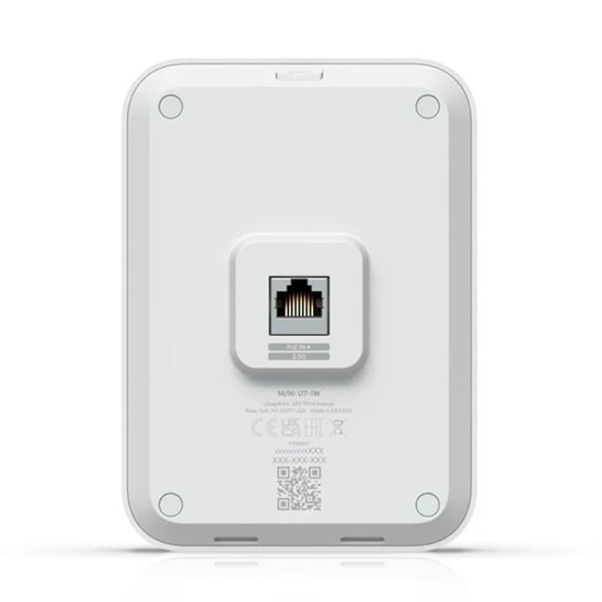 Ubiquiti UniFi7 U7-IW WiFi 7 Duvar Tipi Access Point - 2.5G Port, 2x2 MIMO, PoE Giriş/Çıkış, Adaptörsüz, 7.3Gbps