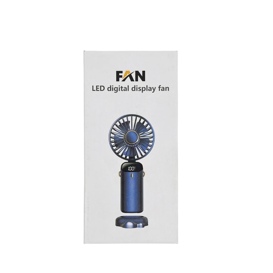 Nettech F40 Siyah LED Dijital Ekranlı Şarjlı Mini Fan (NT-118018) - Taşınabilir, Sessiz Oynar Başlı, Standlı, USB Şarjlı