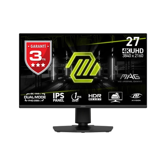 MSI MAG 275UPD E14 27" 4K UHD 144Hz 1ms Gaming Monitör - Dual Mode FHD 288Hz, FreeSync Premium, IPS, Pivot