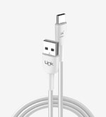 Linktech LCA-K607 Safe 2 Metre 3A 45W Hızlı Şarj USB-A Tip-C Şarj Kablosu - Alüminyum Alaşımlı, Silikon Sargılı, Güvenli
