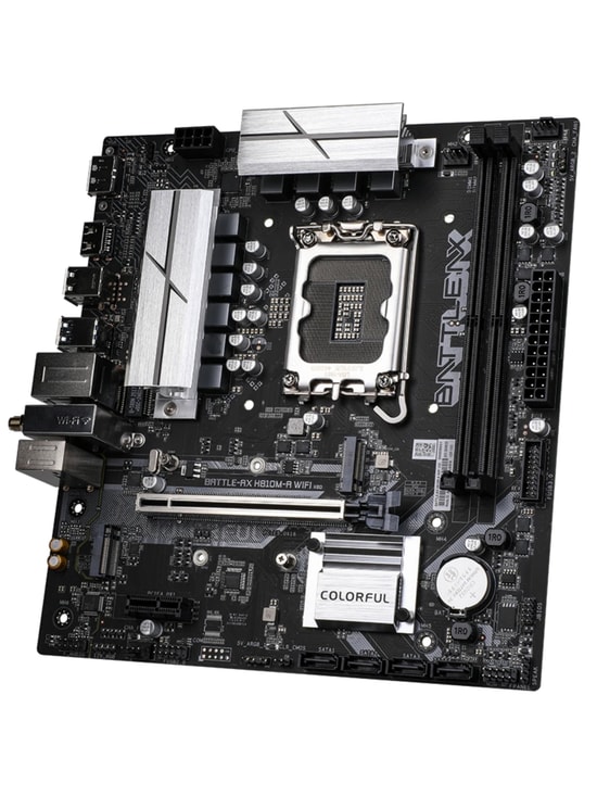 Colorful BATTLE-AX H810M-A WIFI V20 DDR5 6400MHz Anakart - LGA 1851, 96GB RAM, 2xM.2, PCIe 5.0, WiFi, mATX