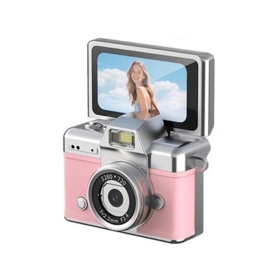 Nettech Castu LK-027 Pembe Mini Flip Dijital Aksiyon Kamera (NT-118027) - Çocuklar İçin Selfie Özellikli Kamera