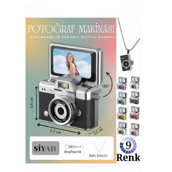 Nettech Castu LK-027 Sarı Mini Flip Dijital Aksiyon Kamera (NT-118026) - Çocuklar İçin Selfie Özellikli Kamera