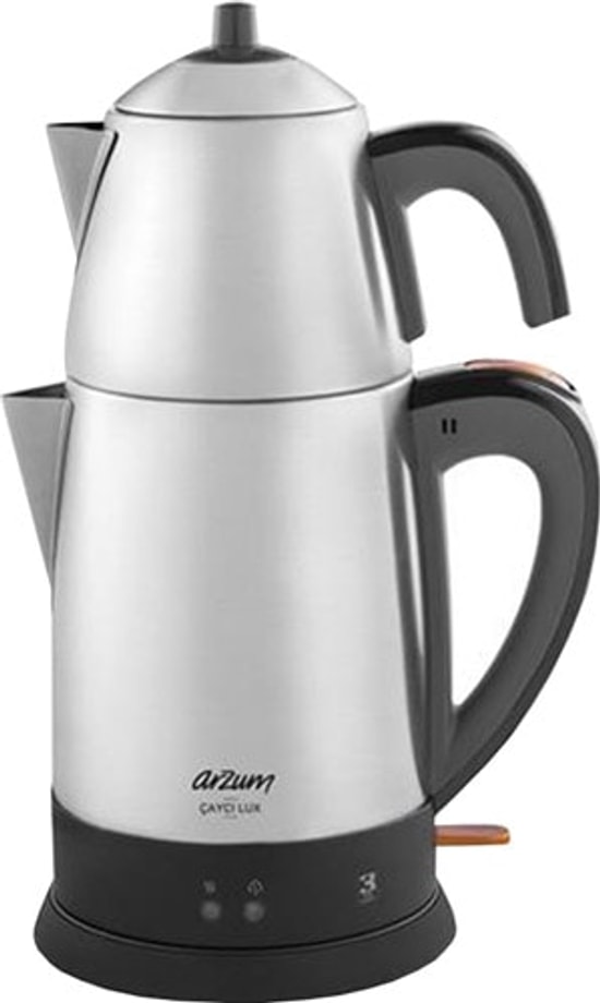 Arzum Çaycı Lux AR3051 Çay Makinesi: 1.8 L Su Isıtıcı, Paslanmaz Çelik Demlik ve Sıcak Tutma Özelliği