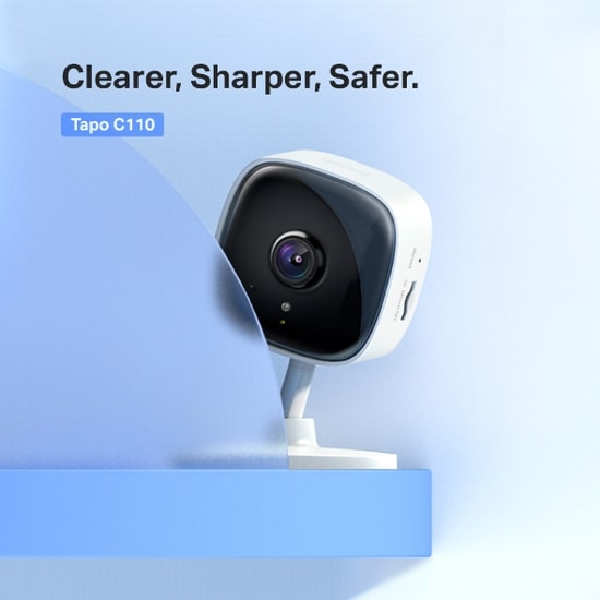 TP-Link Tapo C110 3MP 2K Wi-Fi Akıllı Ev Güvenlik Kamerası - 2304x1296 Çözünürlük, Gece Görüşü, Hareket Algılama