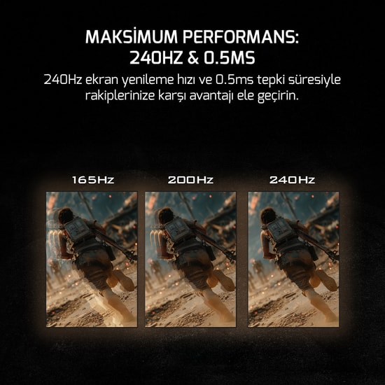 Gamepower KAZE T20 27 Gaming Monitör - 27" Fast IPS 240Hz 0.5ms FHD, HDR400, 2x2W Speaker, G-Sync, FreeSync