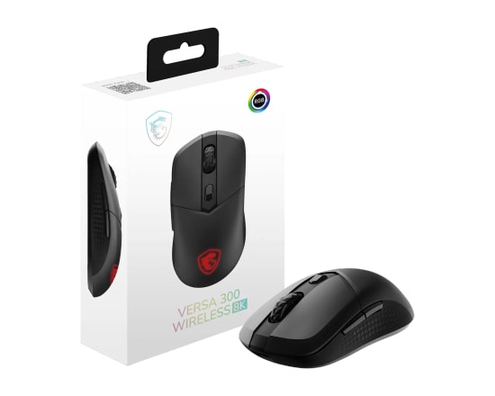 MSI GG Versa 300 W 8K Hz Siyah Kablosuz Oyuncu Mouse - 26000 DPI, 66g Ultra Hafif, Pixart PAW3395, Micro Switch