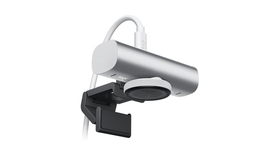 Logitech MX Brio 4K Ultra HD Webcam (960-001554) - Açık Gri, HDR, USB-C, Çift Mikrofon, Yapay Zeka Destekli