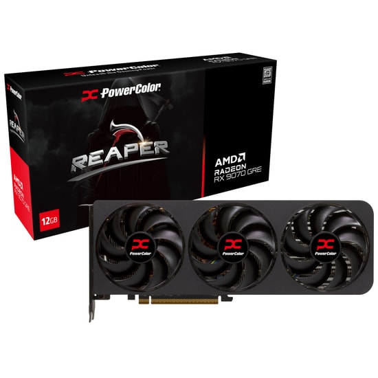 PowerColor Reaper RX 9070 GRE 12GB Ekran Kartı (RX9070GRE 12G-A) - 192 Bit, GDDR6, 3xDP, 1xHDMI, RDNA 4.0, PCI-E 4.0