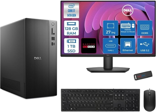 Dell Pro Tower Essential BTO005B_QVT1260_U i5-14500 Masaüstü PC - 16GB RAM, 512GB SSD, Intel UHD 770, Ubuntu