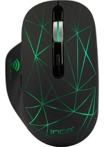 Inca IWM-551 Şarj Edilebilir Type-C + USB Kablosuz Mouse - 1600 DPI, 7 Tuş, Sessiz, 4 Renk LED Aydınlatma, Siyah
