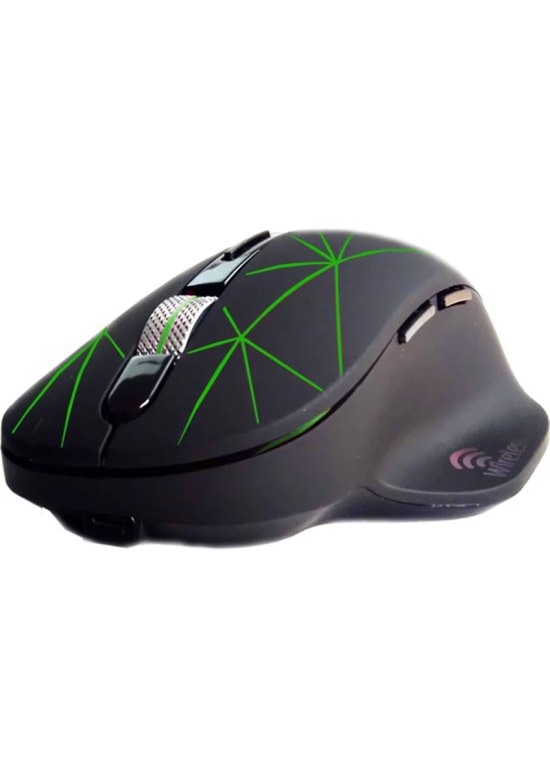 Inca IWM-551 Şarj Edilebilir Type-C + USB Kablosuz Mouse - 1600 DPI, 7 Tuş, Sessiz, 4 Renk LED Aydınlatma, Siyah