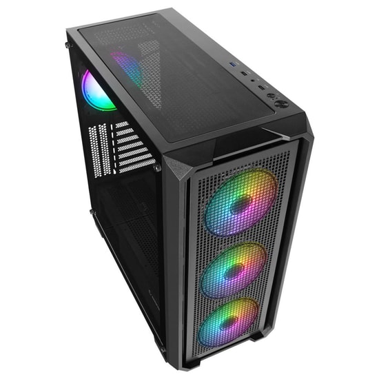 Rampage X-CHAIN 750W 80 Plus Bronze ATX Oyuncu Kasası - Temperli Cam, 4x120mm RGB Fan, 650W Real Güç Kaynağı