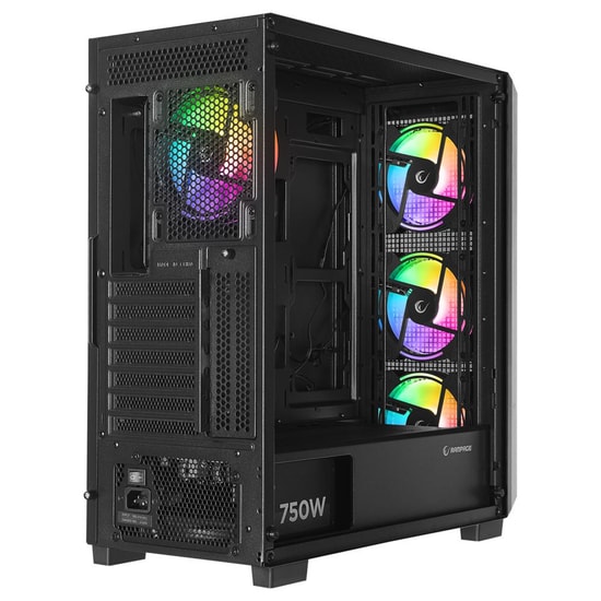 Rampage X-CHAIN 750W 80 Plus Bronze ATX Oyuncu Kasası - Temperli Cam, 4x120mm RGB Fan, 650W Real Güç Kaynağı