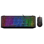 Rampage Broker V2 KB-R310 Siyah Oyuncu Klavye Mouse Seti - Gökkuşağı Aydınlatmalı, Q Klavye, 2400 DPI Optik Mouse