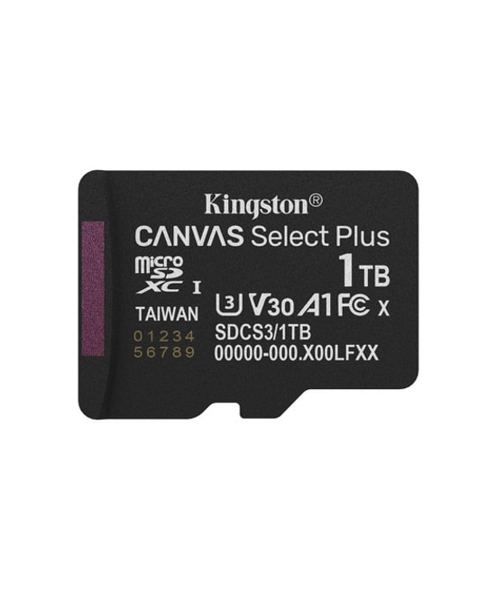Kingston 1TB Canvas Select Plus G3 MicroSD (SDCS3/1TB) - 150MB/s, CL10, A1, microSDXC, UHS-I, 4K Hafıza Kartı