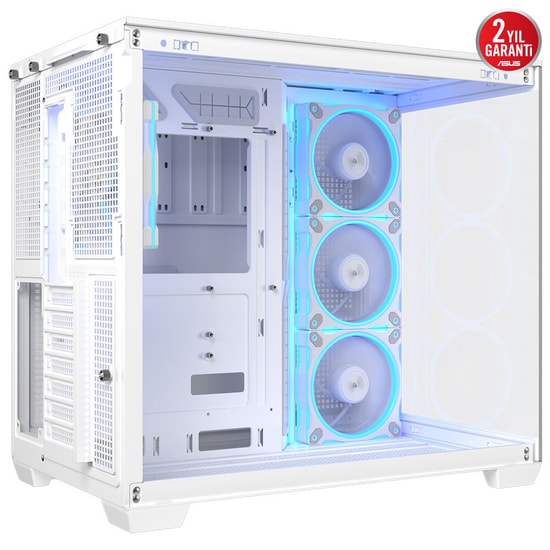 Asus A32 PLUS BEYAZ ATX Oyuncu Kasası - 360mm Radyatör, 420mm GPU, 4x ARGB Fan, USB 3.2 Type-C, Temperli Cam Panoramik