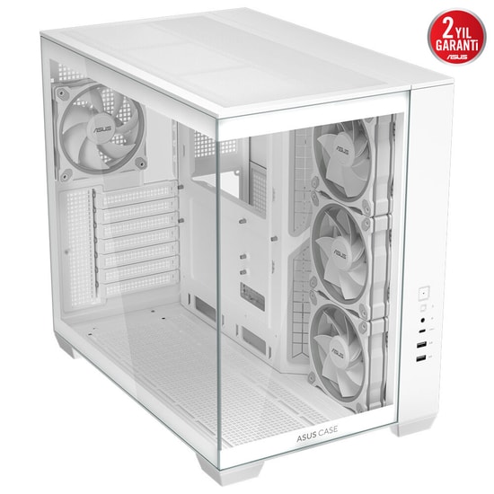 Asus A32 PLUS BEYAZ ATX Oyuncu Kasası - 360mm Radyatör, 420mm GPU, 4x ARGB Fan, USB 3.2 Type-C, Temperli Cam Panoramik