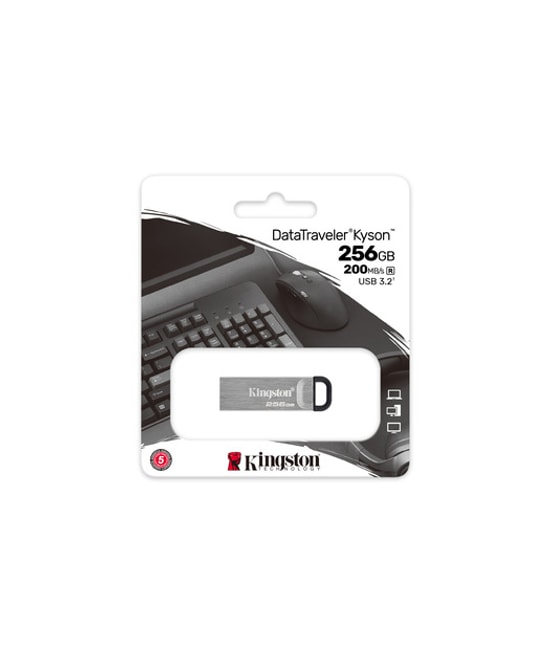 Kingston DataTraveler Kyson 256GB USB 3.2 Gen 1 Metal Flash Bellek (DTKN/256GB) - 200MB/s Okuma, 60MB/s Yazma Hızı
