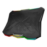 Rampage AD-RC8 Showy RGB Notebook Soğutucu Stand - 180mm Fan, 15-17.3" Uyumlu, 7 Kademeli, Siyah, 2xUSB Port