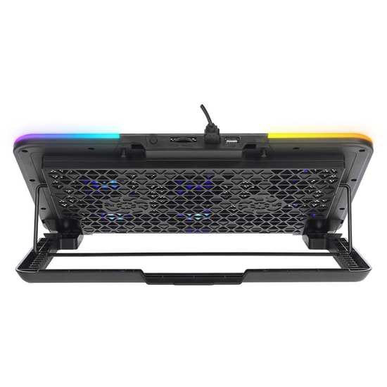 Rampage SIXPOWER R9 RGB Notebook Soğutucu Stand - 6 Fanlı, 7 Kademeli Yükseklik, 10 RGB Modlu, Telefon Tutuculu