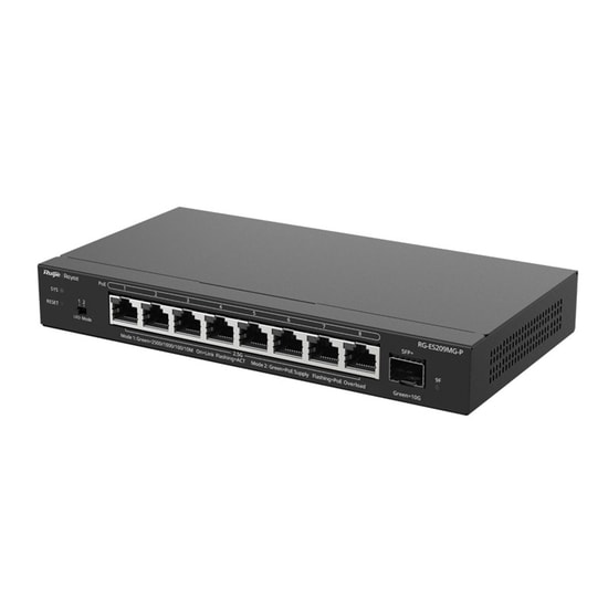 Ruijie Reyee RG-ES209MG-P 8 Port 2.5G Cloud Yönetilebilir Switch - 130W PoE, 1x10G SFP+, 1x2.5G RJ45 Uplink