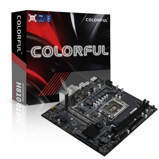 Colorful H810M-T V20 LGA1851 DDR5 Anakart - Intel H810, 6400MHz, 96GB RAM, 2x M.2, PCIe 4.0, HDMI, mATX, 24 Ay